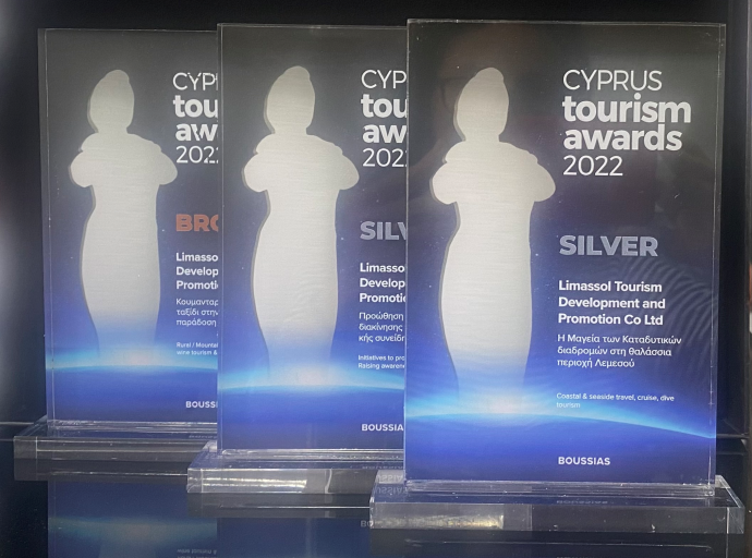 Πολυβραβευμένη η Εταιρεία Τουριστικής Ανάπτυξης και Προβολής Περιφέρειας Λεμεσού στα Cyprus Tourism Awards 2022